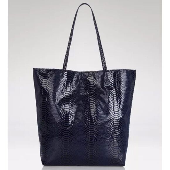 Carlos Falchi Tote - Python Microfiber (Navy Blue) - Picture 1 of 11